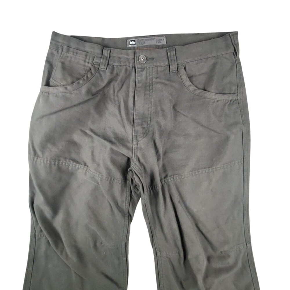 REI Pants Mens 34x30 Brown Organic Cotton Canvas Casual Hiking Outdoor Workwear